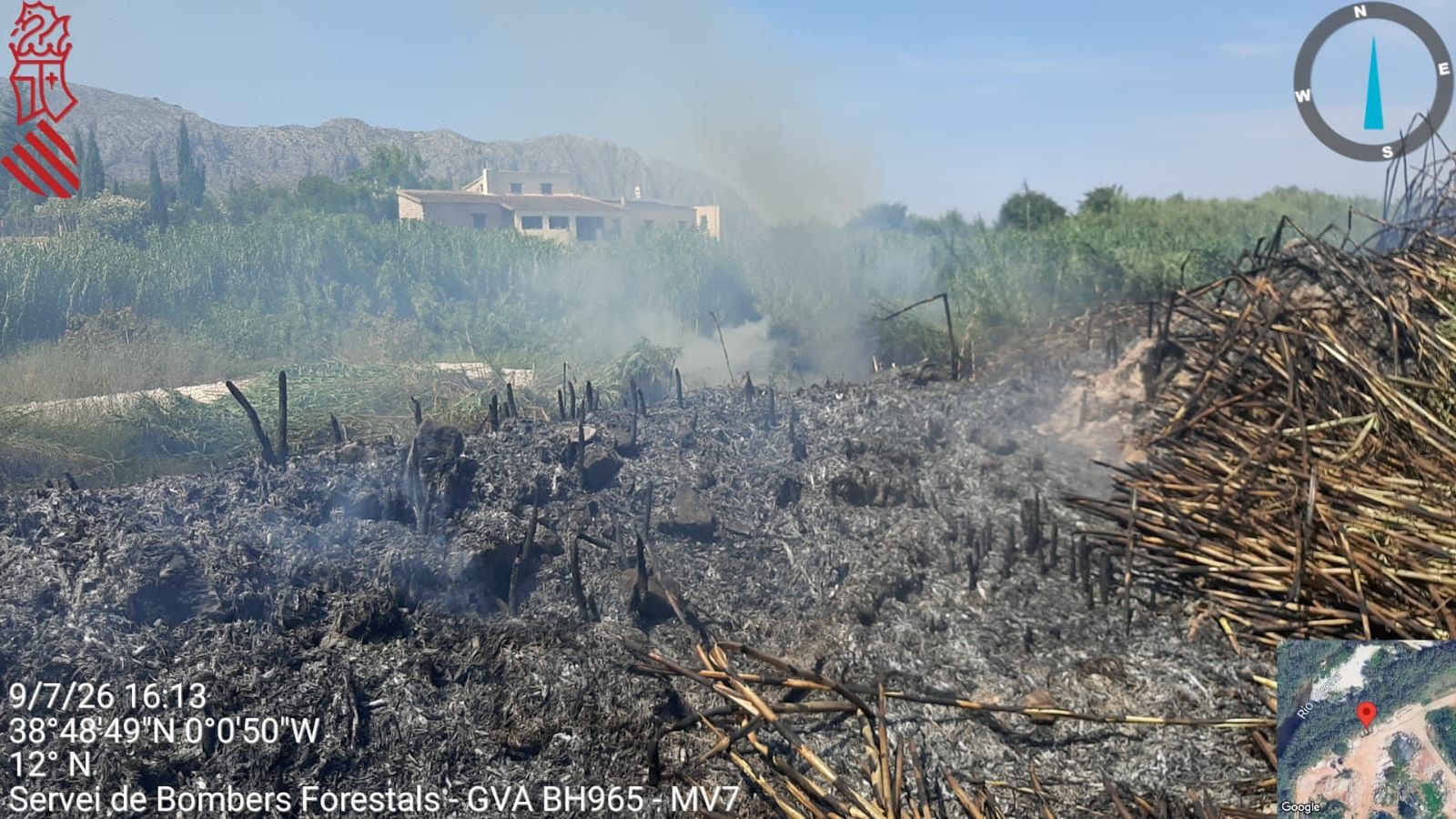 Imatge de l'incendi de Beniarbeig