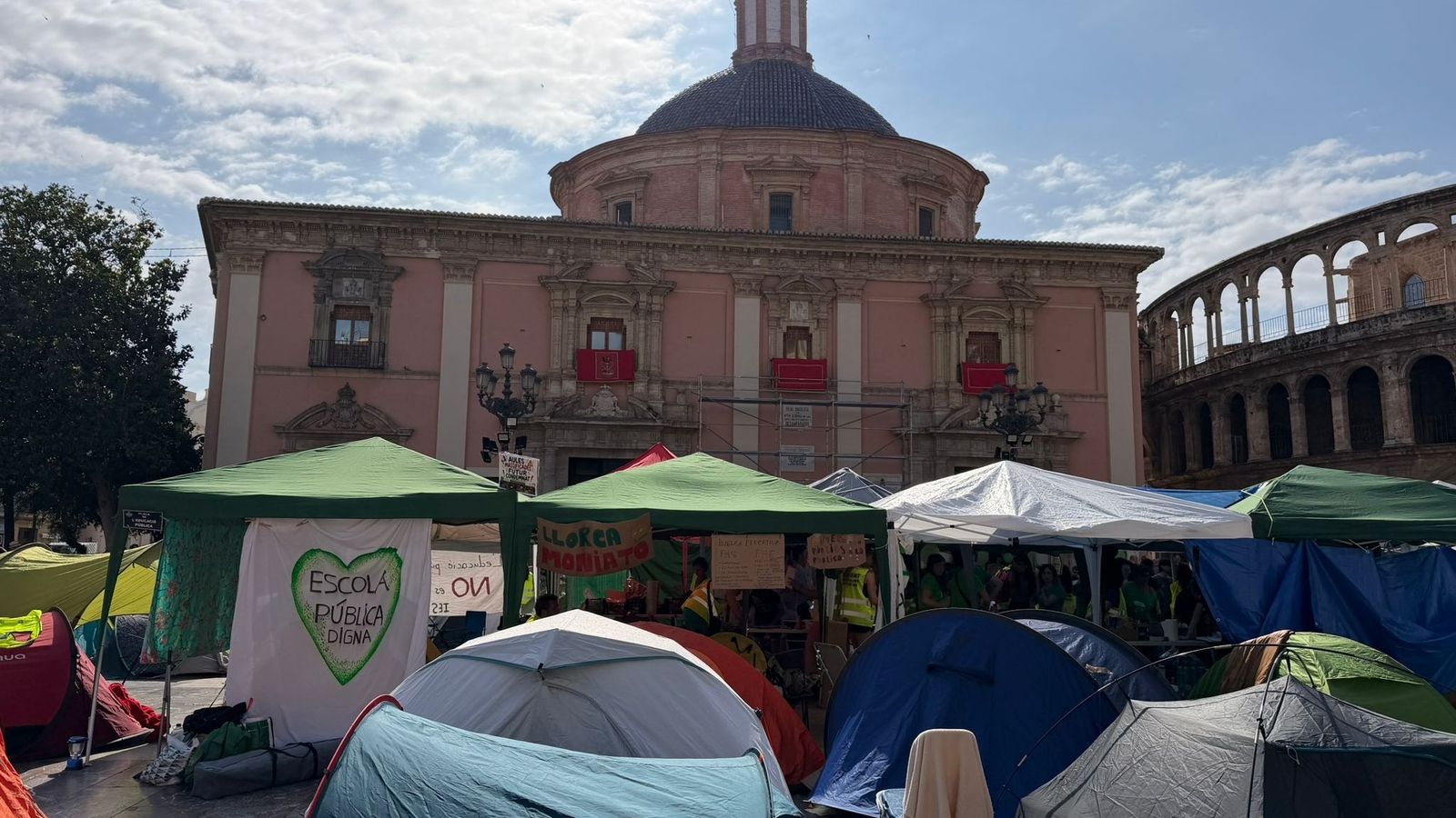 L'acampada de docents, este dimecres