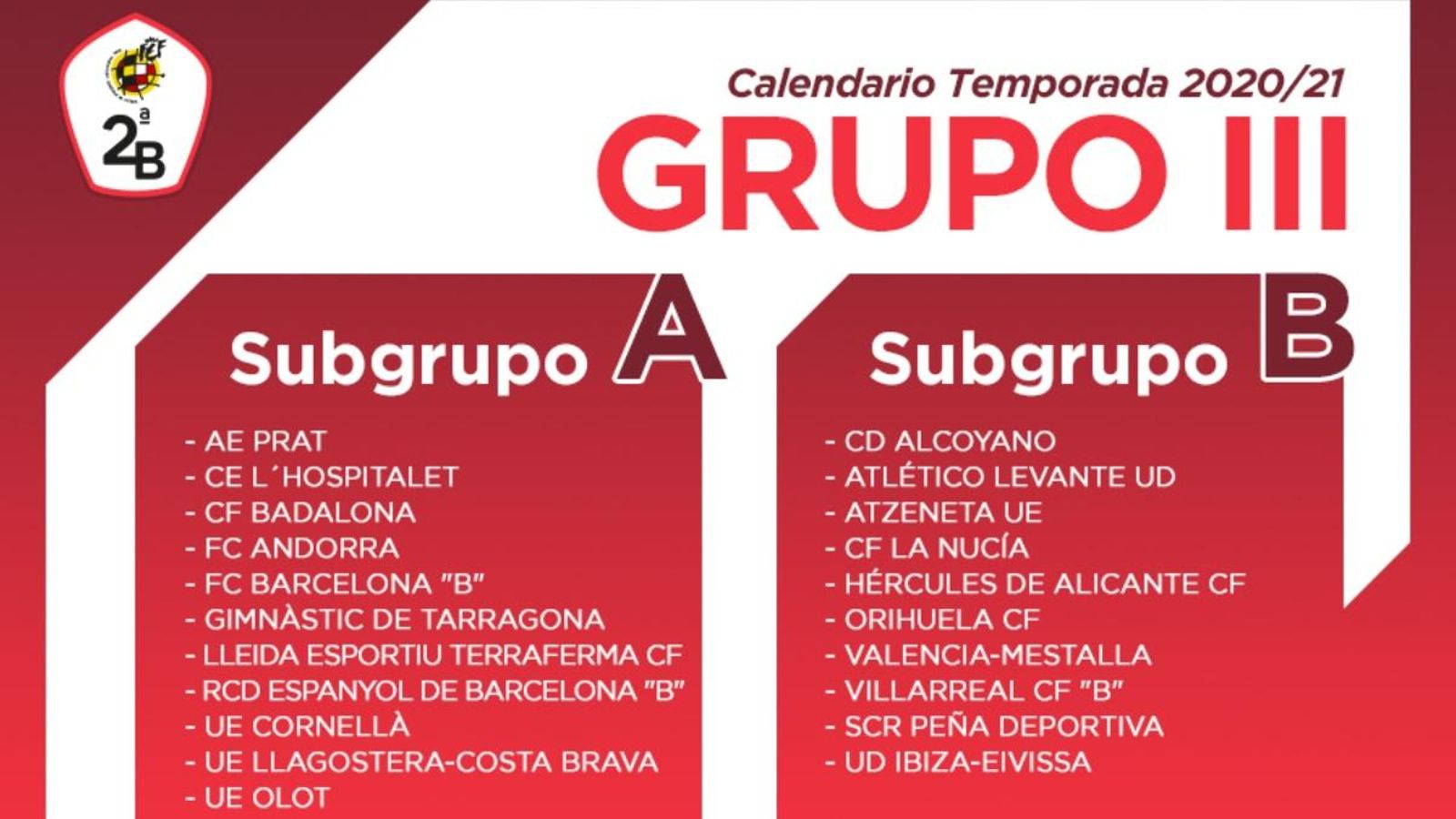 Equips que participen en el grup tercer de Segona B