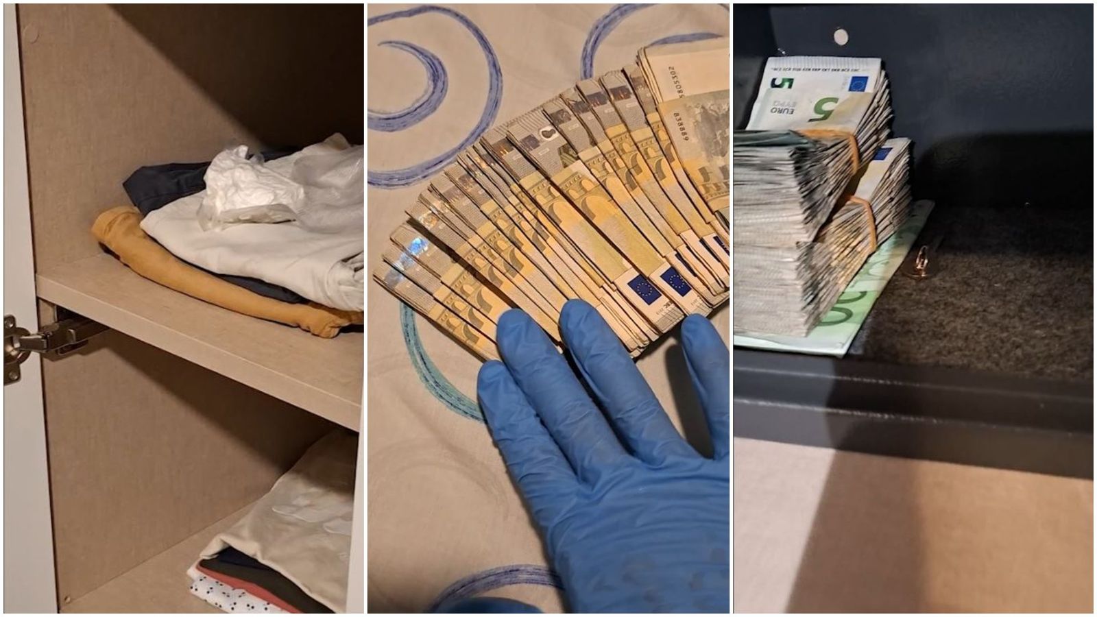 En imatge, part de la cocaïna i els diners incautats en l'operació
