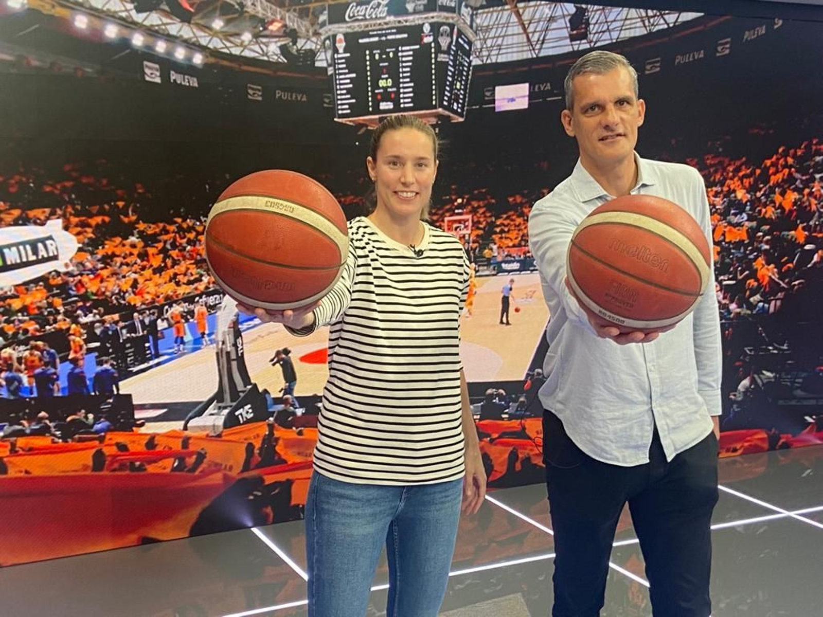 Anna Gómez i Nacho Rodilla, comentaristes dels partits d'Eurolliga del València Basket