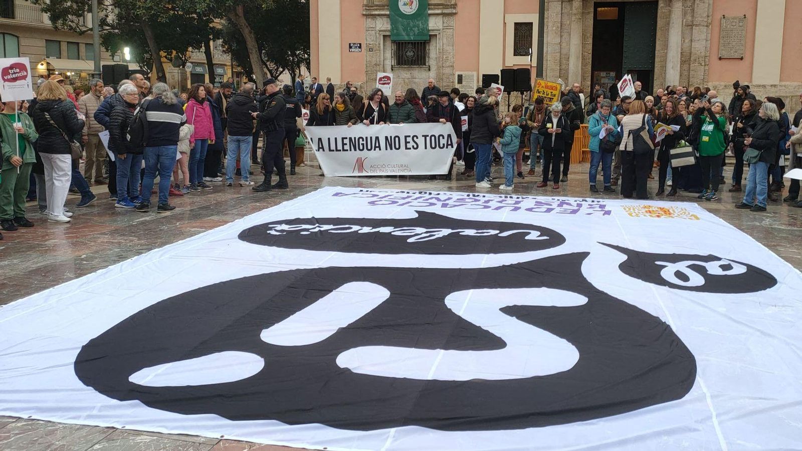 Una de les protestes contra la consulta de la llengua convocada per Acció Cultural del País Valencià