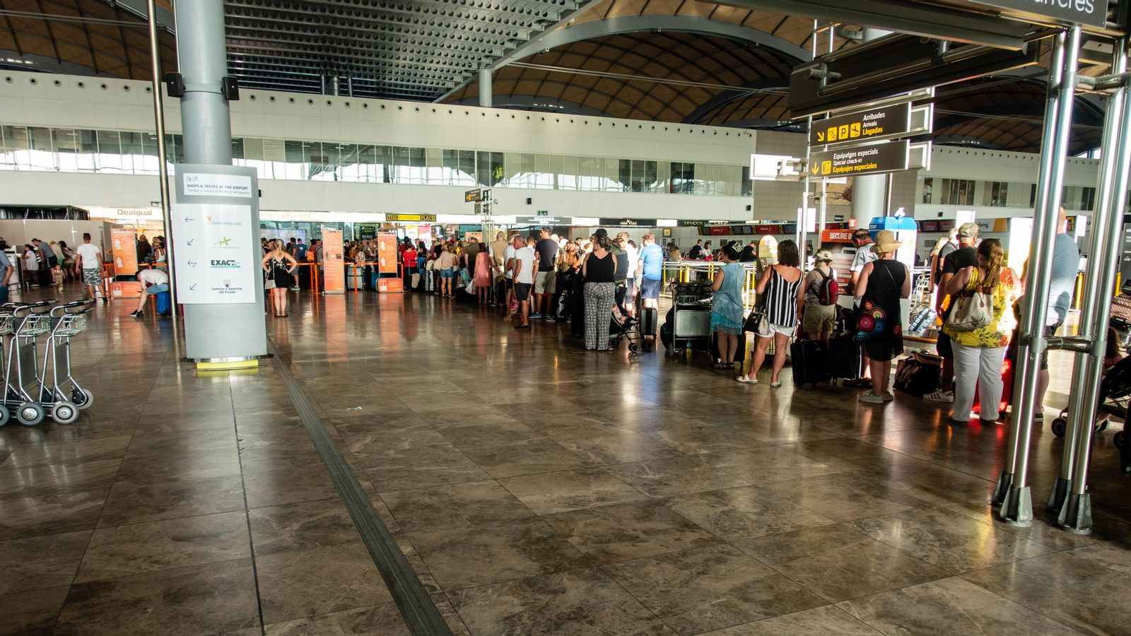 Cues als mostradors de l'aeroport d'Alacant-Elx