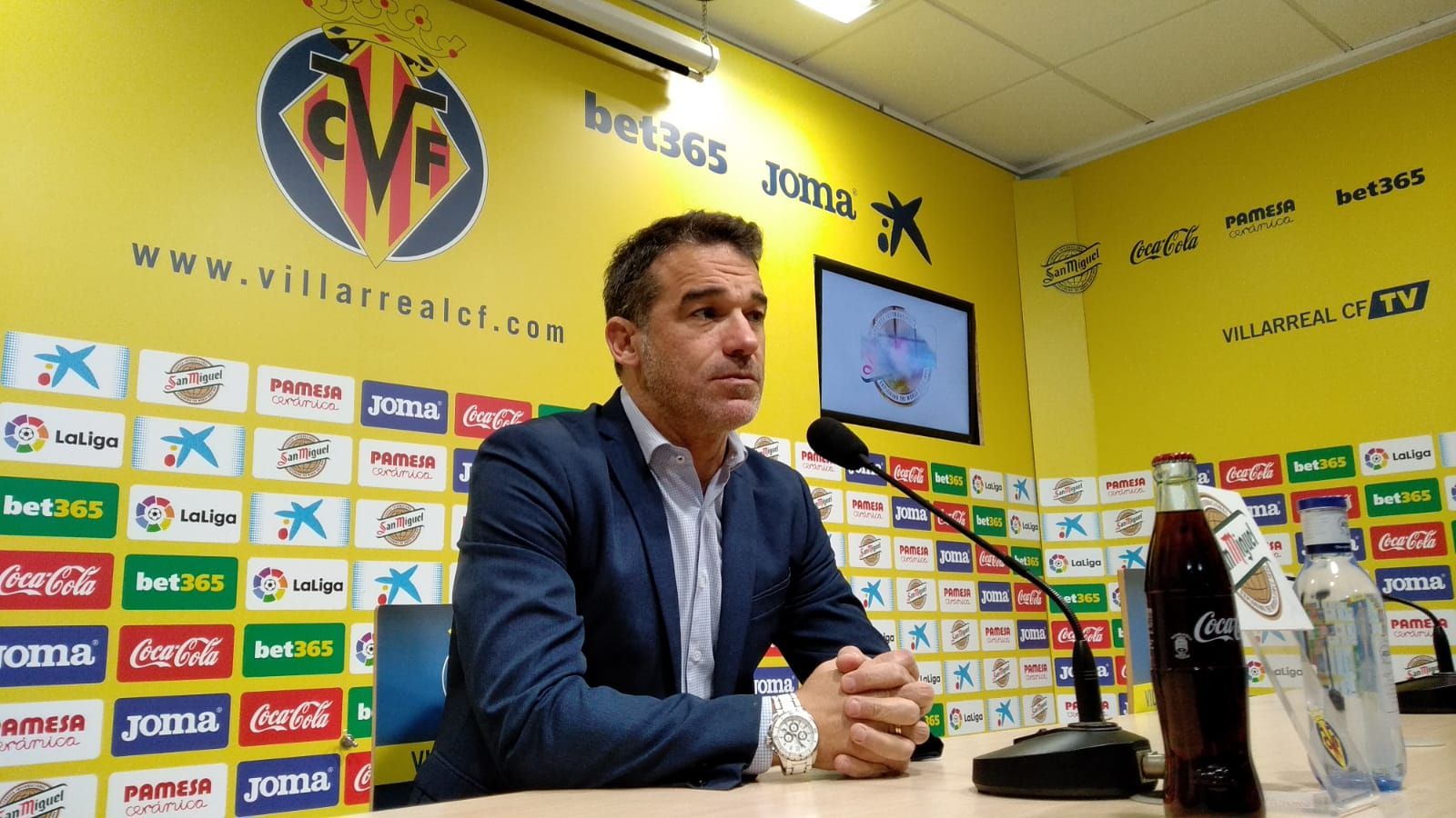 Luis García Plaza, en un moment de la roda de premsa