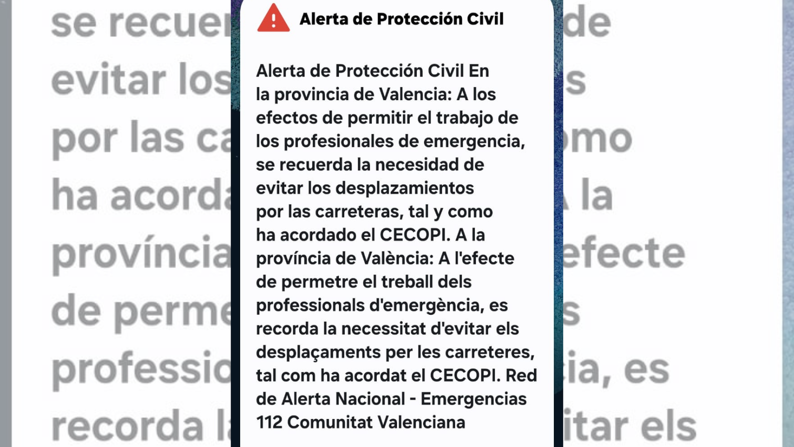 Nova alerta de Protecció Civil a la província de València