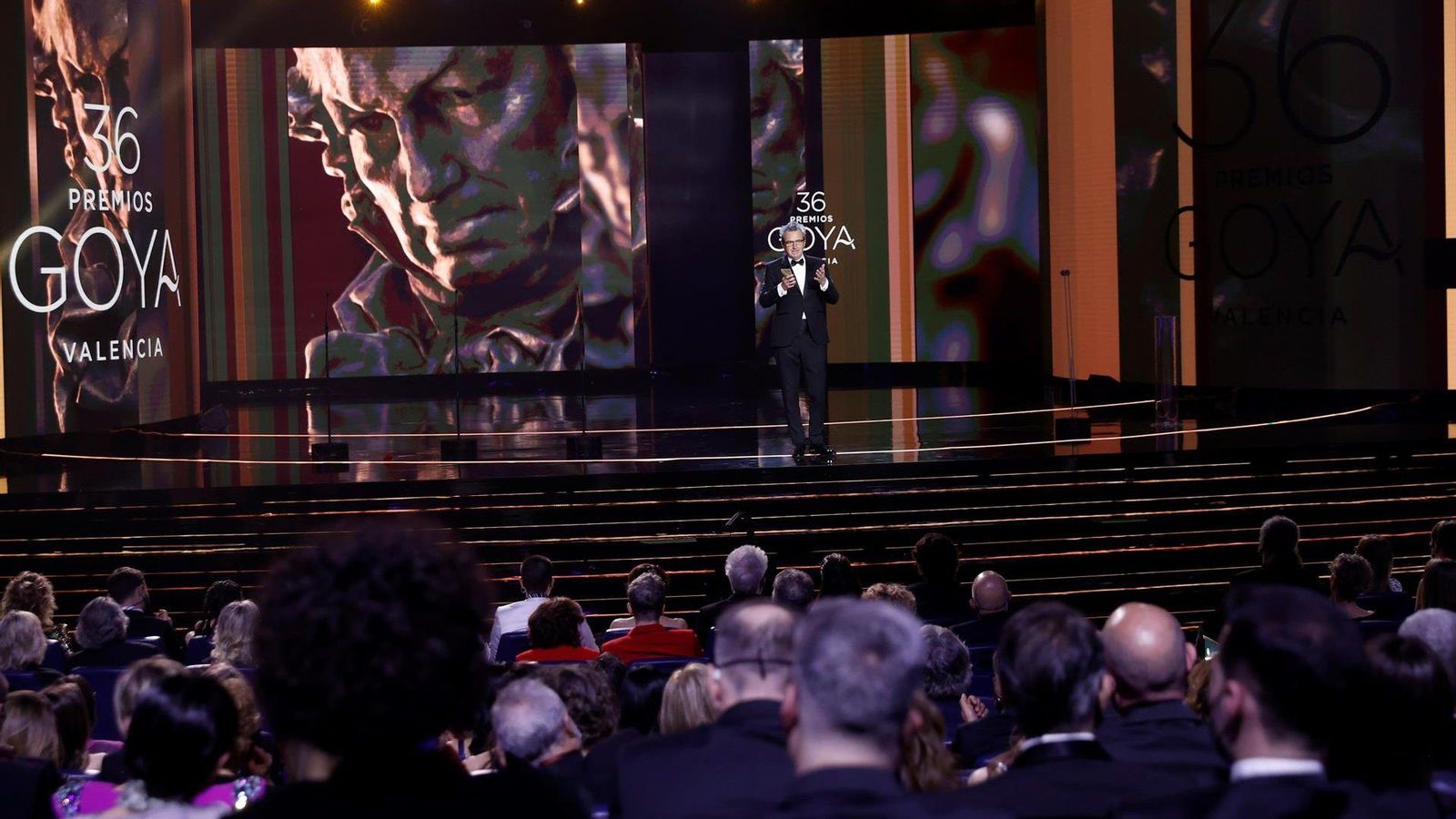 Un moment del discurs de Mariano Barroso durant la gala dels 36 Premis Goya