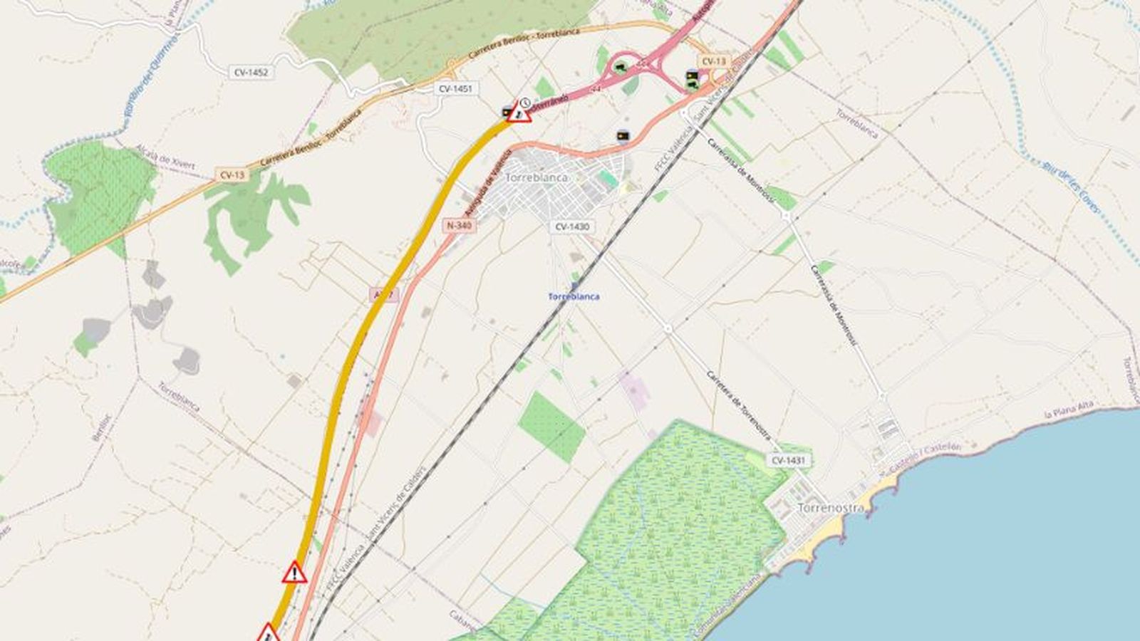 Accident a Cabanes AP-7 el 21 de desembre