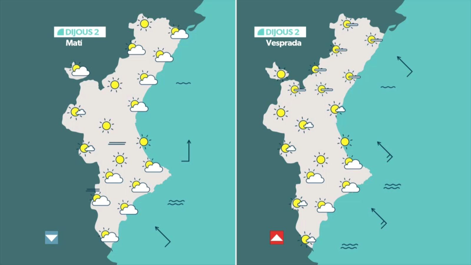 La previsió dijous 2 d'octubre