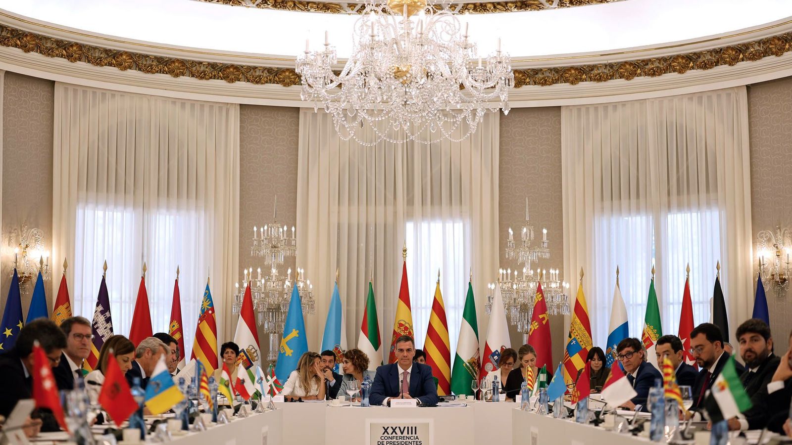 Sala de reunions habilitada al Palau de Pedralbes de Barcelona, este divendres