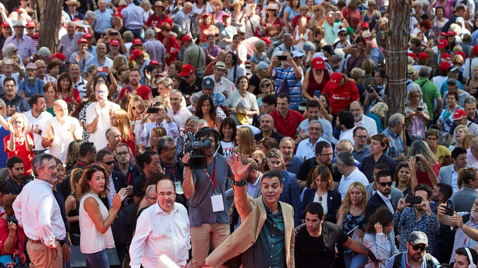El secretari general del PSOE, Pedro Sánchez, durant un acte a Catalunya aquest diumenge