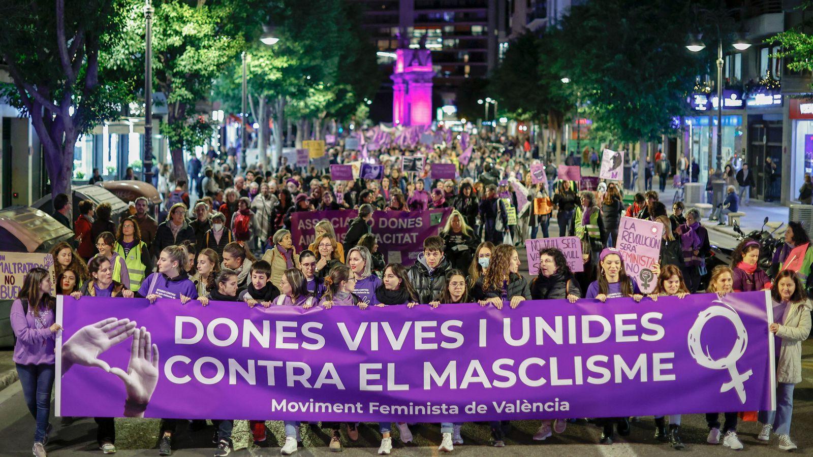 Manifestació contra la violència masclista a València