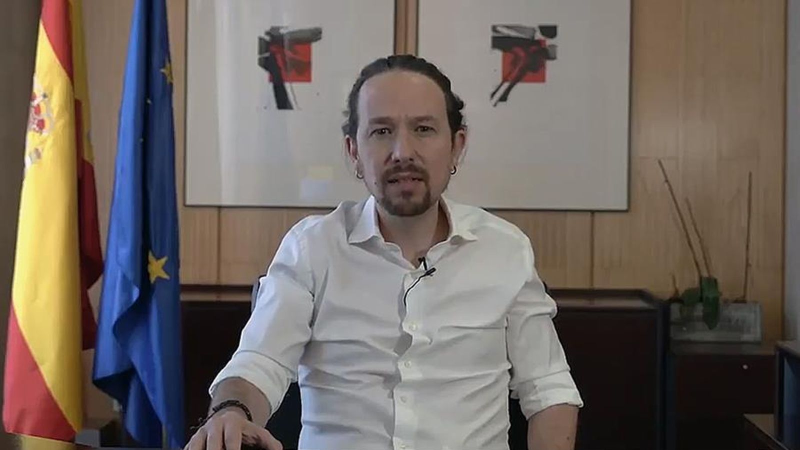 Pablo Iglesias, en el vídeo que ha enviat aquest dilluns a la militància