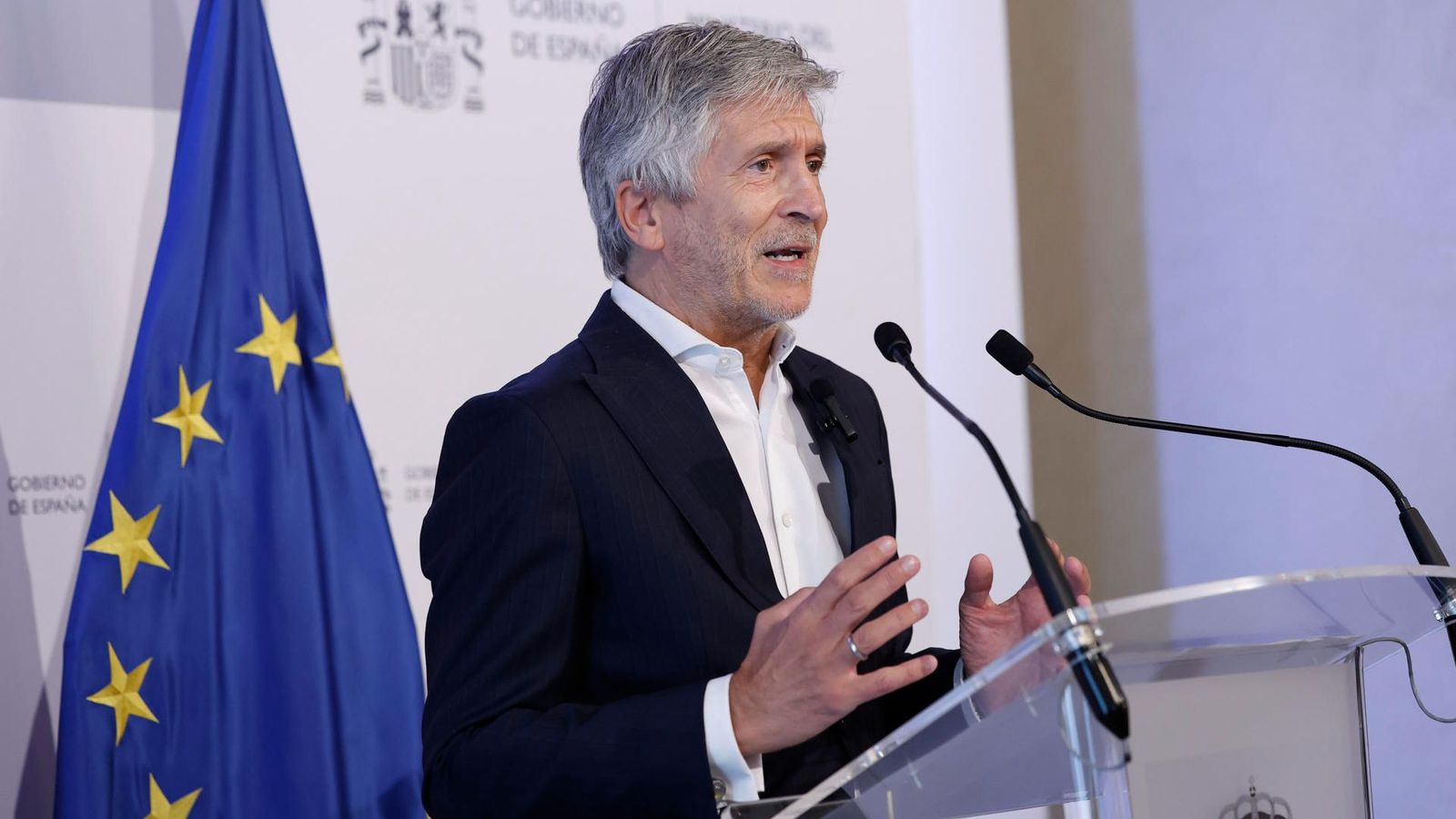El ministre de l'Interior, Fernando Grande-Marlaska, durant la roda de premsa
