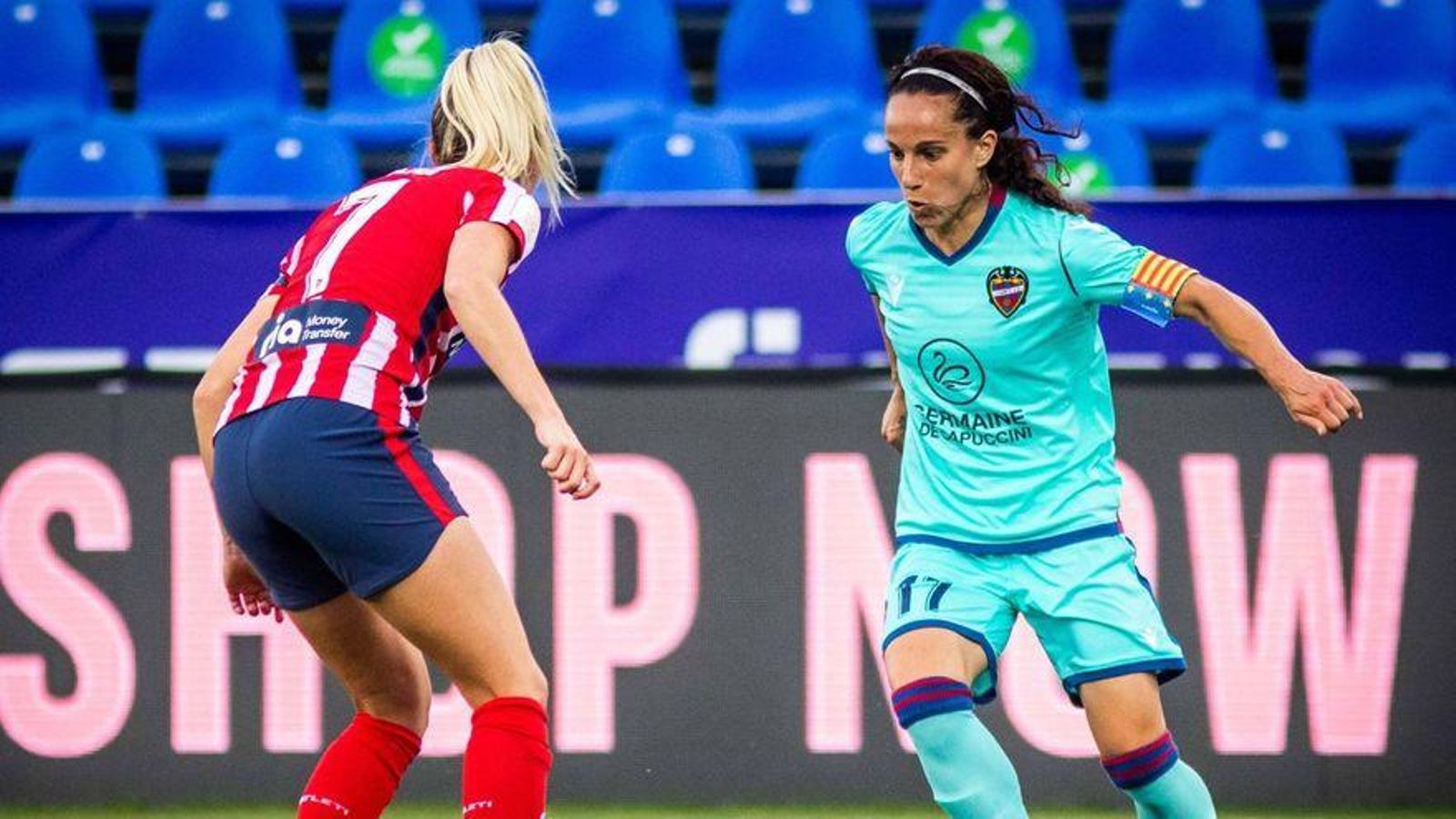 Imatge del partit entre el Llevant femení i l'Atlètic de Madrid femení