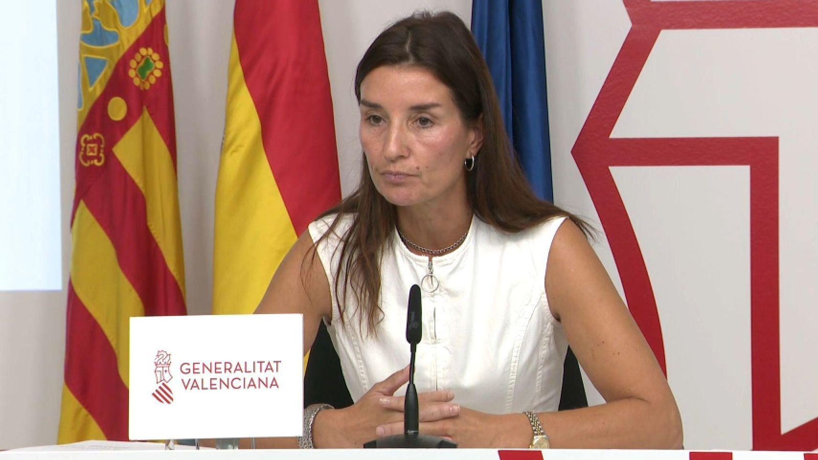 La portaveu del Consell, Ruth Merino, durant la roda de premsa posterior al ple del Consell d'aquest divendres