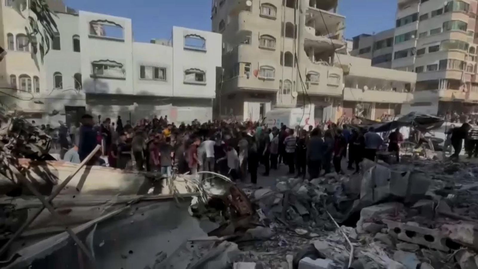 Runes del col·legi bombardejat a Gaza este diumenge