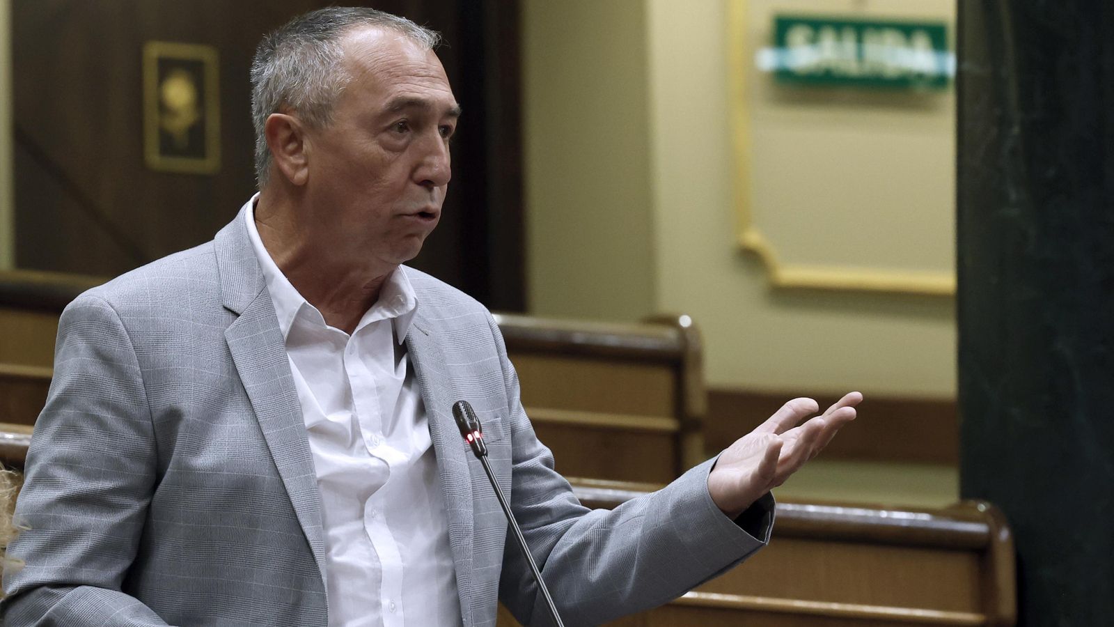 El portaveu de Compromís, Joan Baldoví intervé durant el ple celebrat aquest dimecres en el Congrés dels Diputats