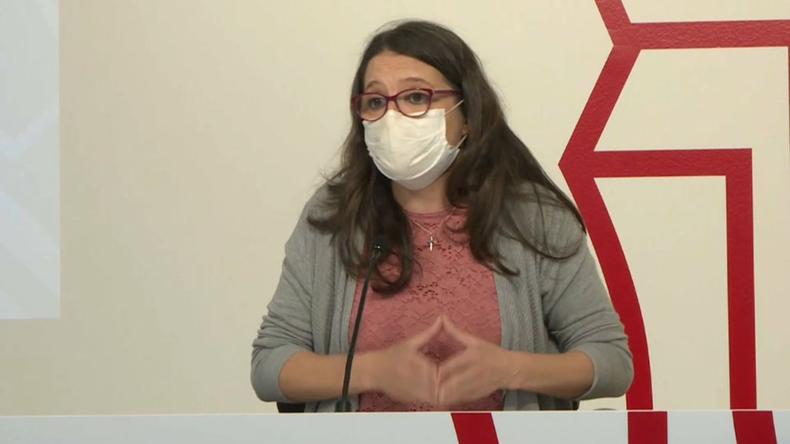 La vicepresidenta del Consell, durant la roda de premsa