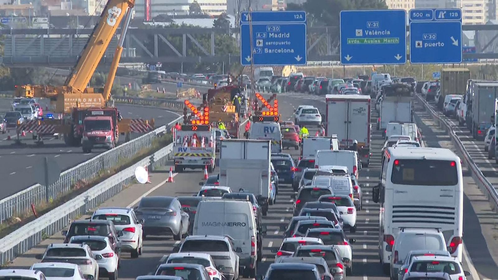 Caos en l’accés sud a la ciutat de València