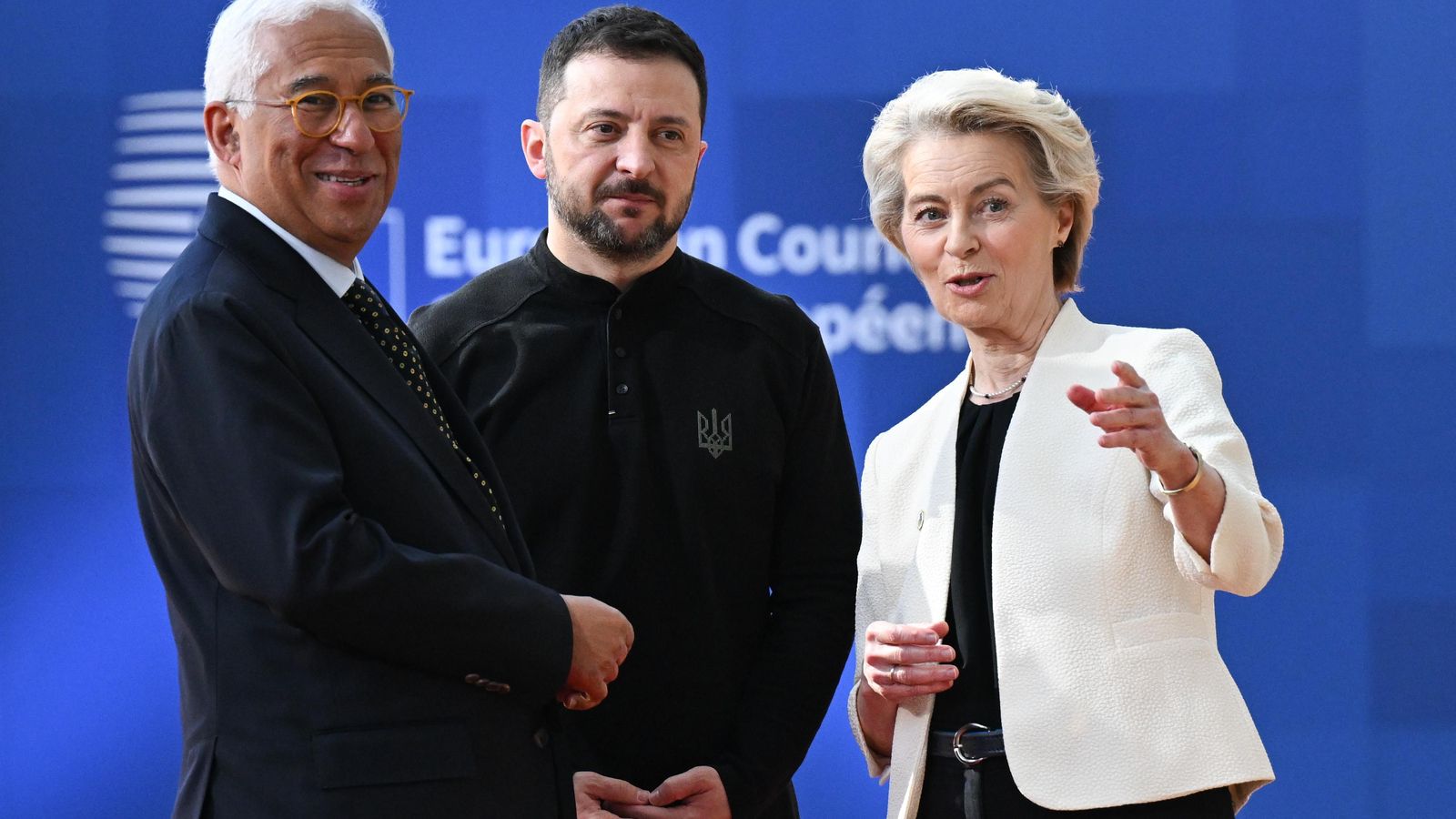 Costa, Zelenski i Von der Leyen en la cimera extraordinària