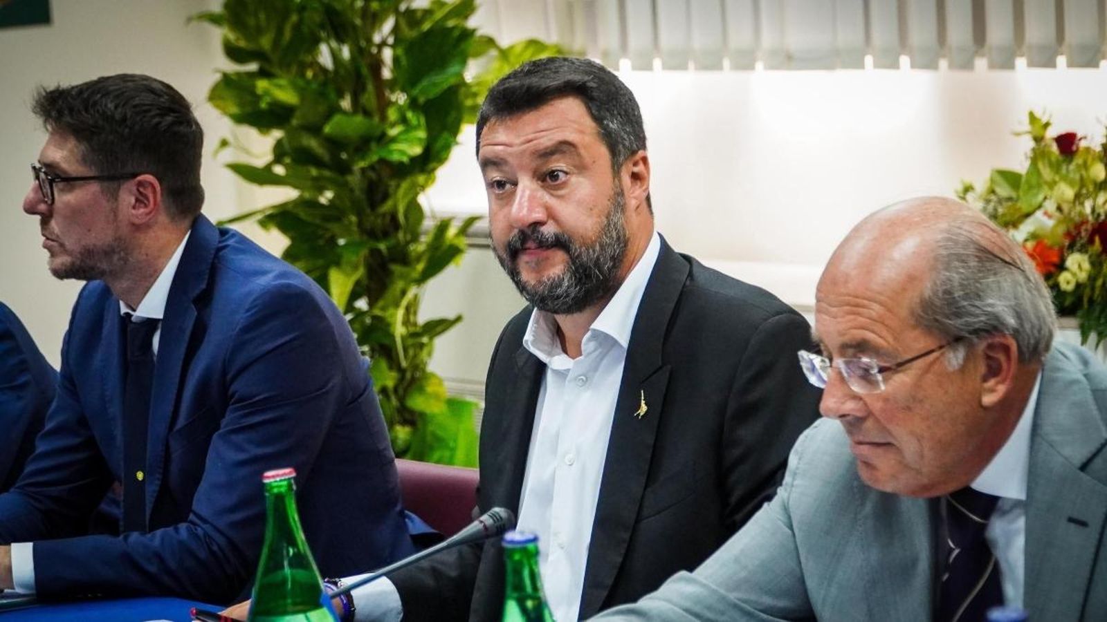 Matteo Salvini en una conferència a Castelvolturno