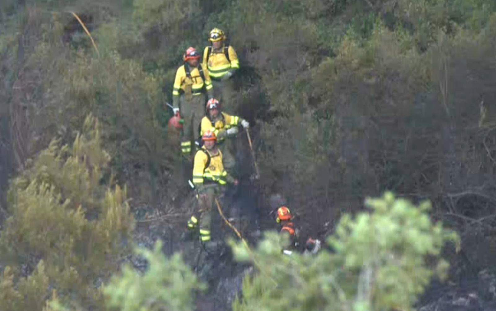 Els bombers durant el seu treball