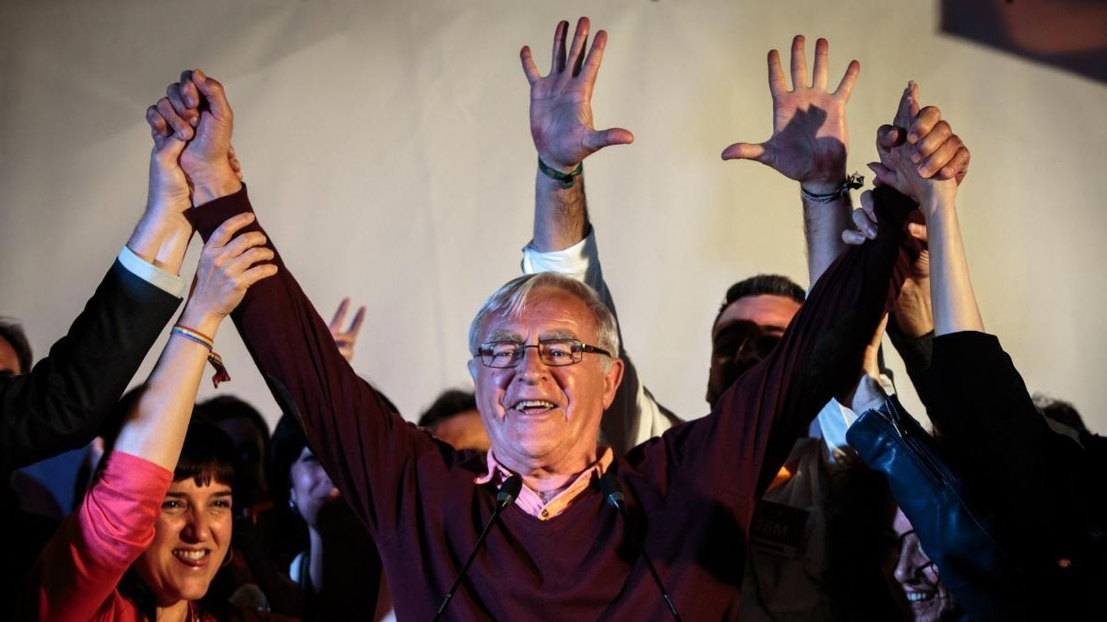 Imatge d'arxiu de Joan Ribó quan va guanyar les eleccions