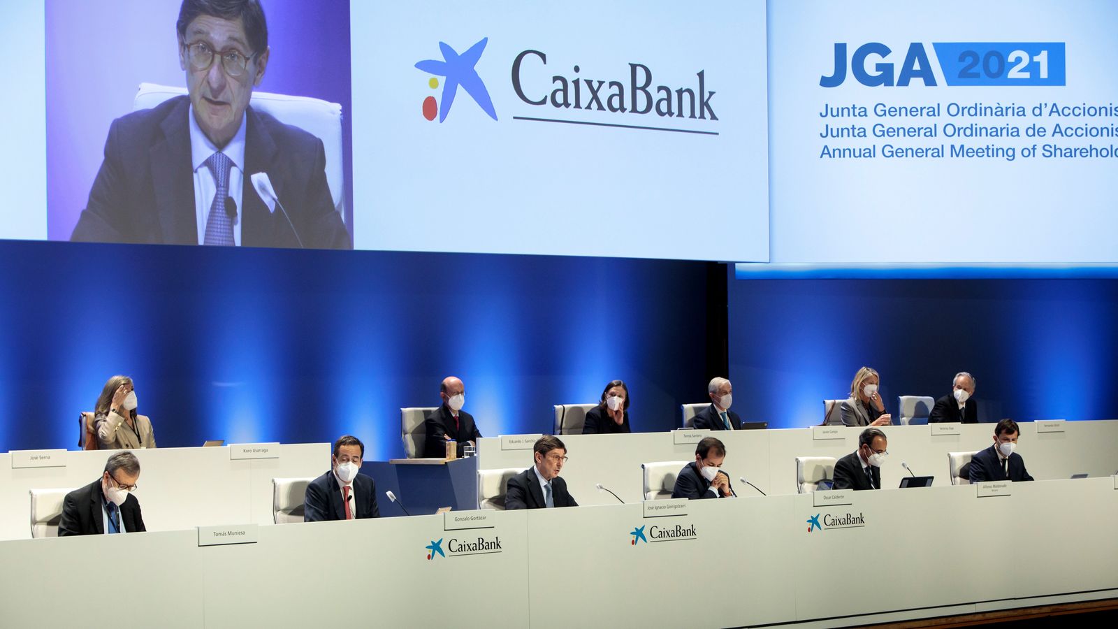 El president de CaixaBank, José Ignacio Goirigolzarri intervé en la junta general ordinària d'accionistes