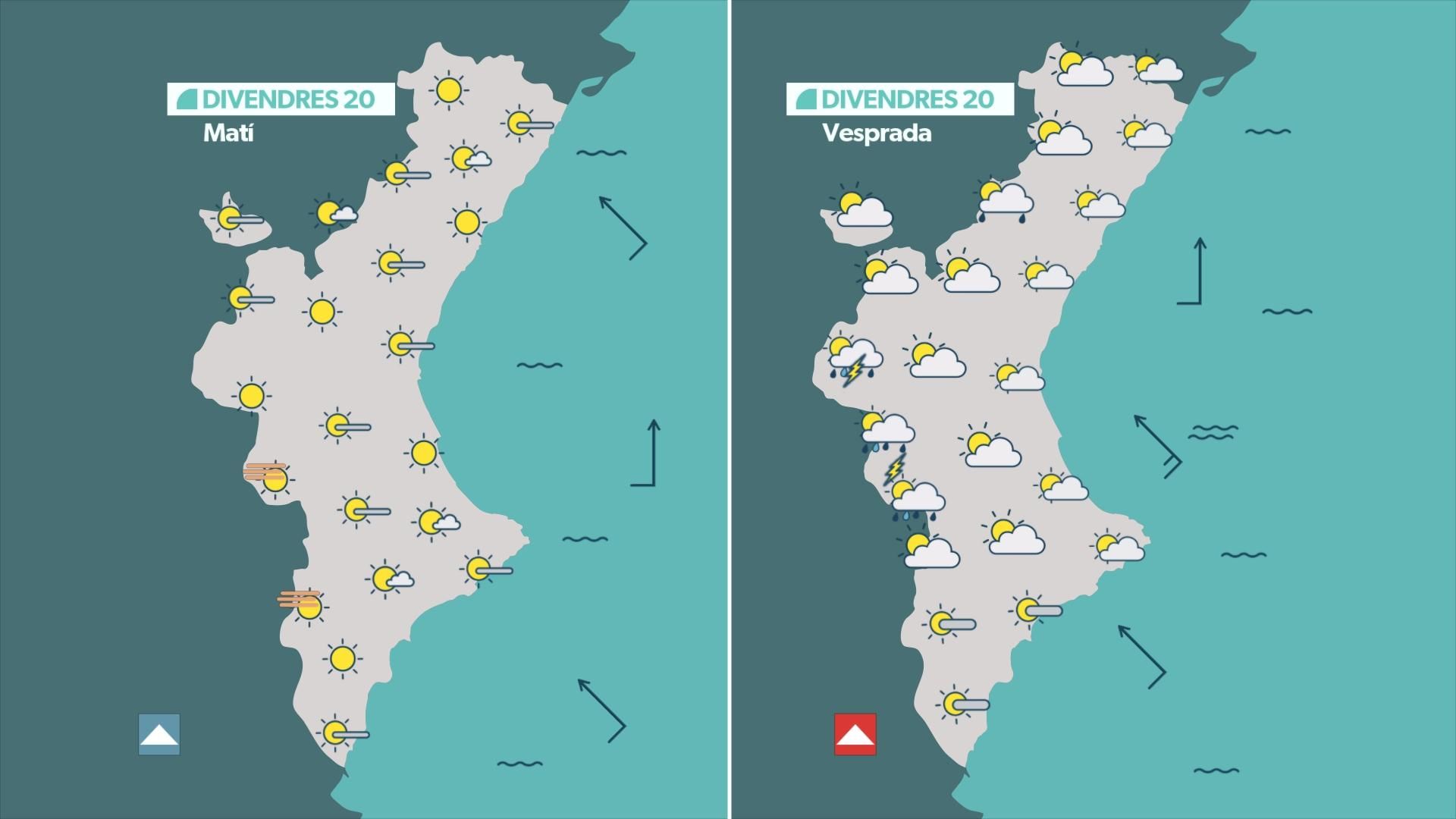 Previsió per a este divendres, 20 de juny Previsió per a este divendres, 20 de juny