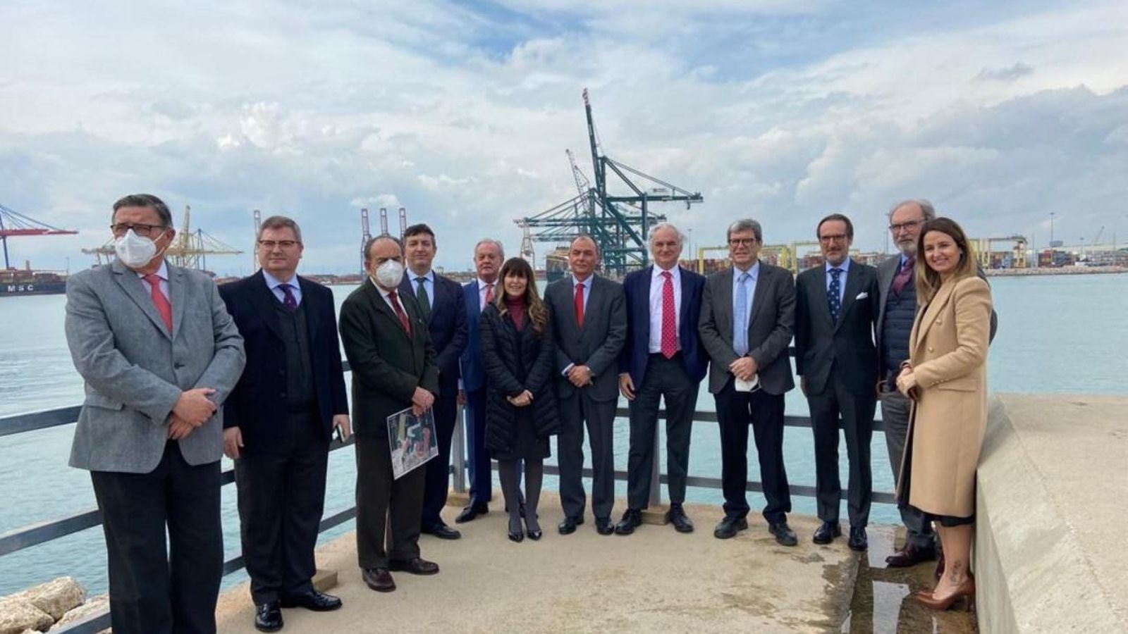 Empresaris valencians i madrilenys, aquest dimecres, al Port de València