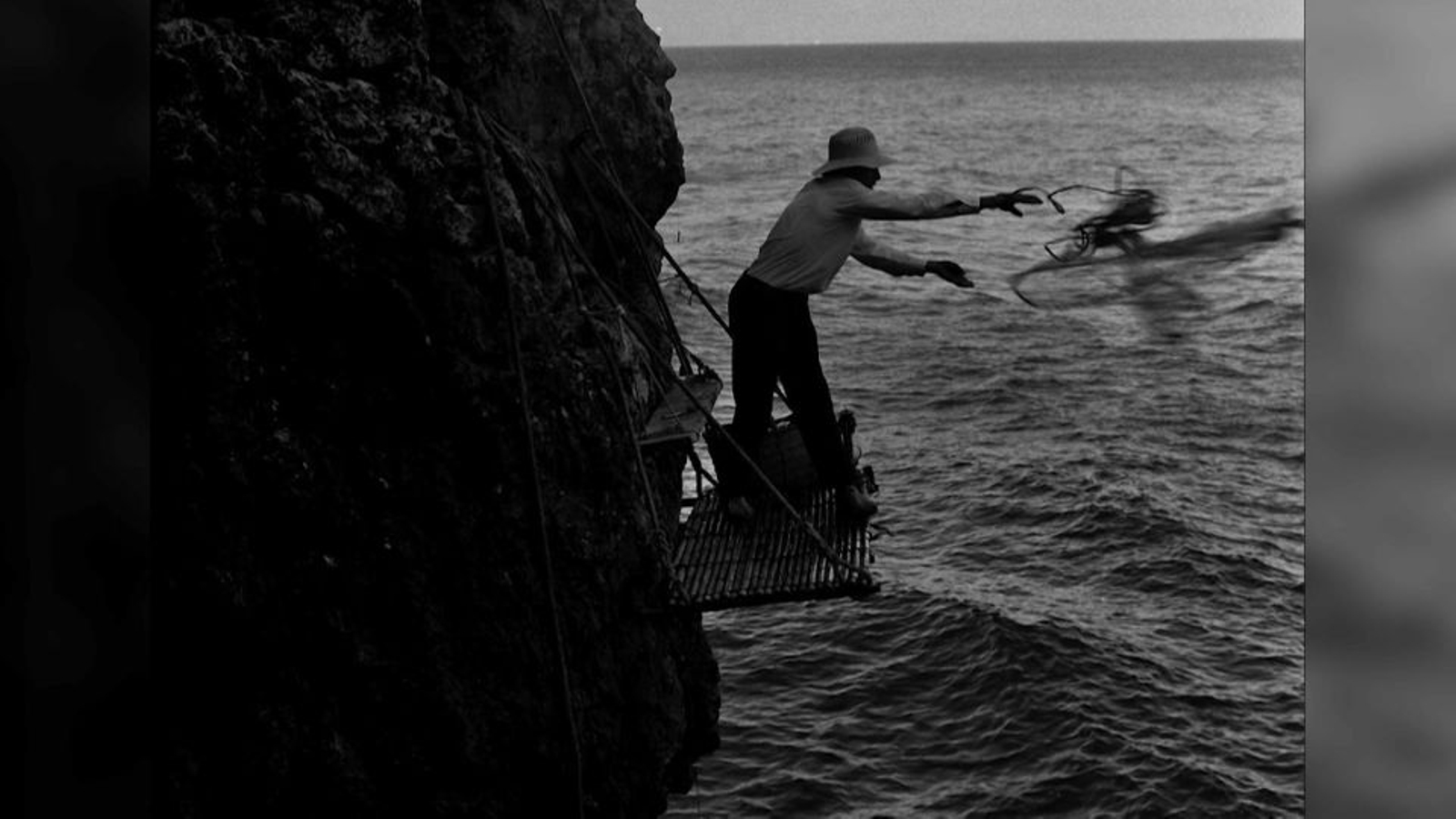 Pesca del cigle amb xarxa de pescar