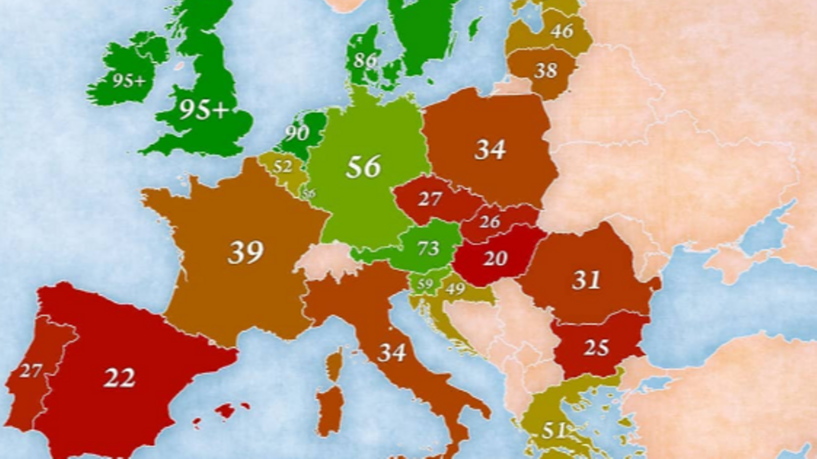 Percentatge de població que pot mantindre una conversa en anglés