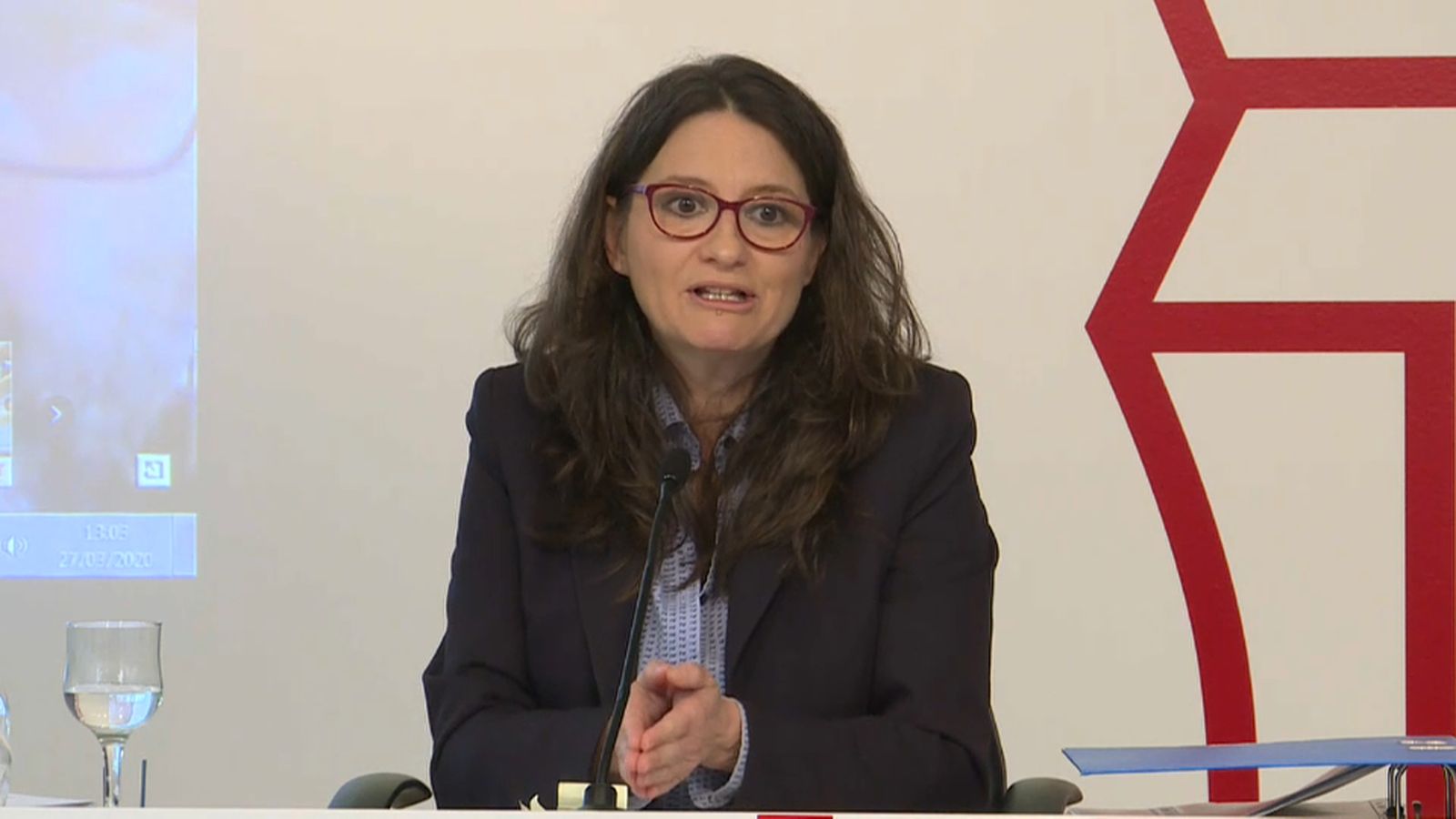 Mónica Oltra, durant la roda de premsa posterior al Ple del Consell