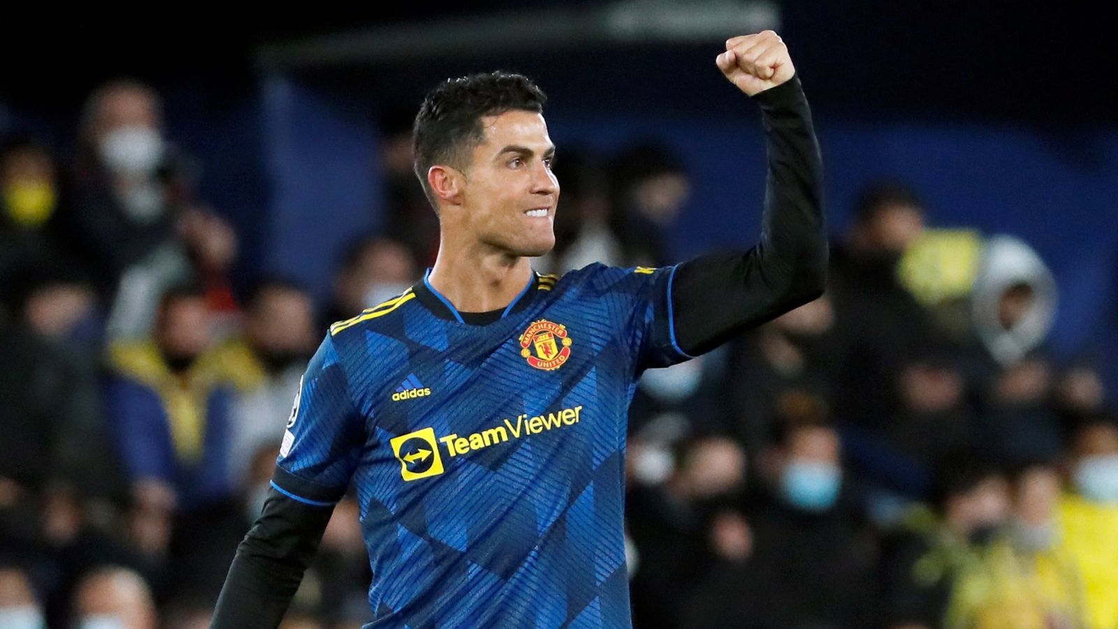 Ronaldo celebra el primer gol del Manchester United