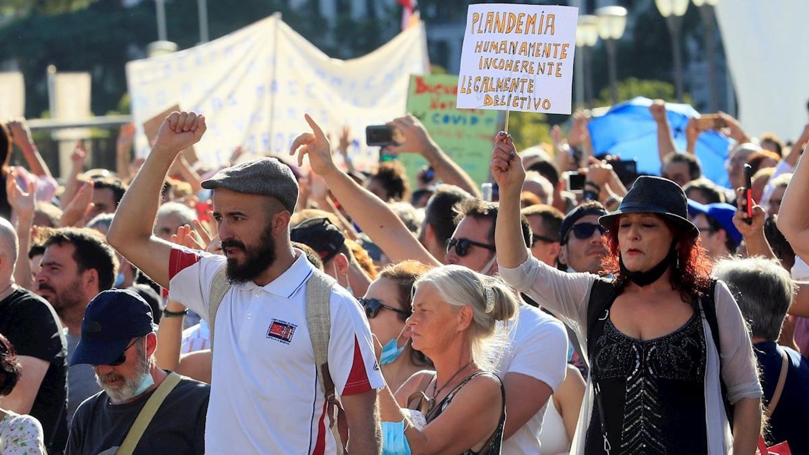 Alguns dels manifestants de la concentració a Madrid