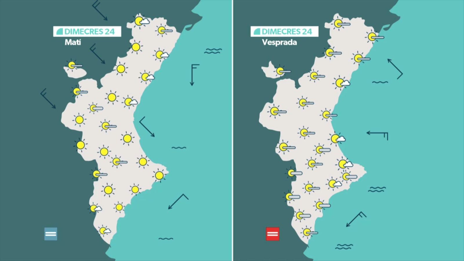 La previsió per  a este dimecres