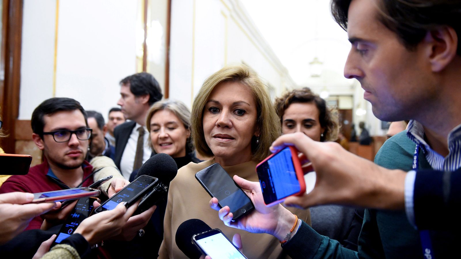 L'exsecretària general del PP, María Dolores de Cospedal, als corredors del Congrés