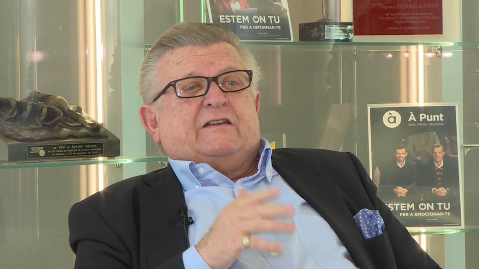 Pedro Cortés, durant una entrevista en les instal·lacions d'À Punt Mèdia a Burjassot