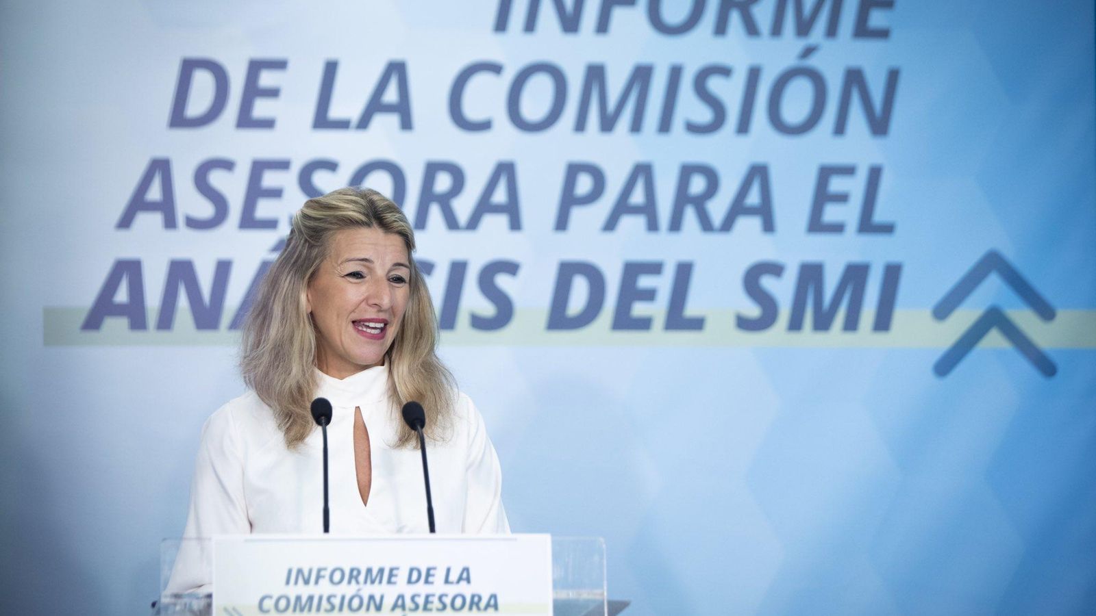 La vicepresidenta segona Yolanda Díaz, aquest dilluns a Madrid