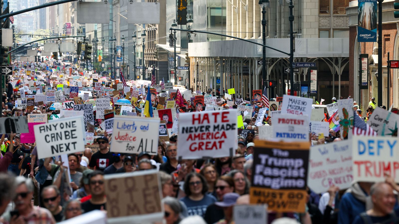Protesta contra les polítiques de Trump a Nova York