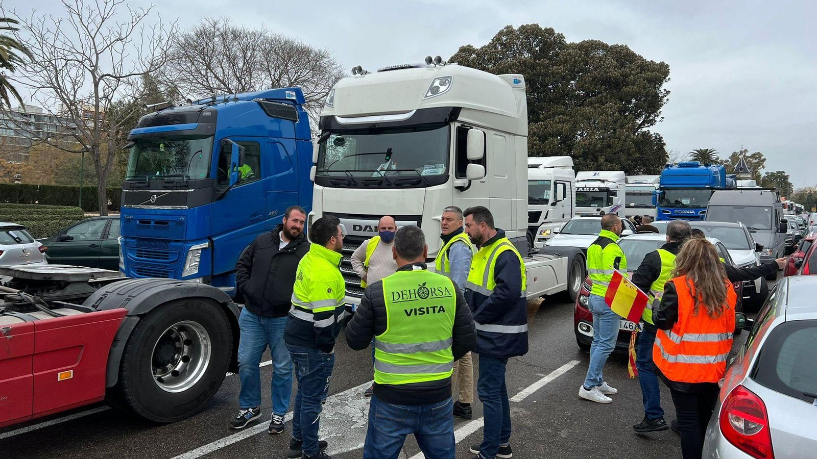 Manifestació de transportistes a València
