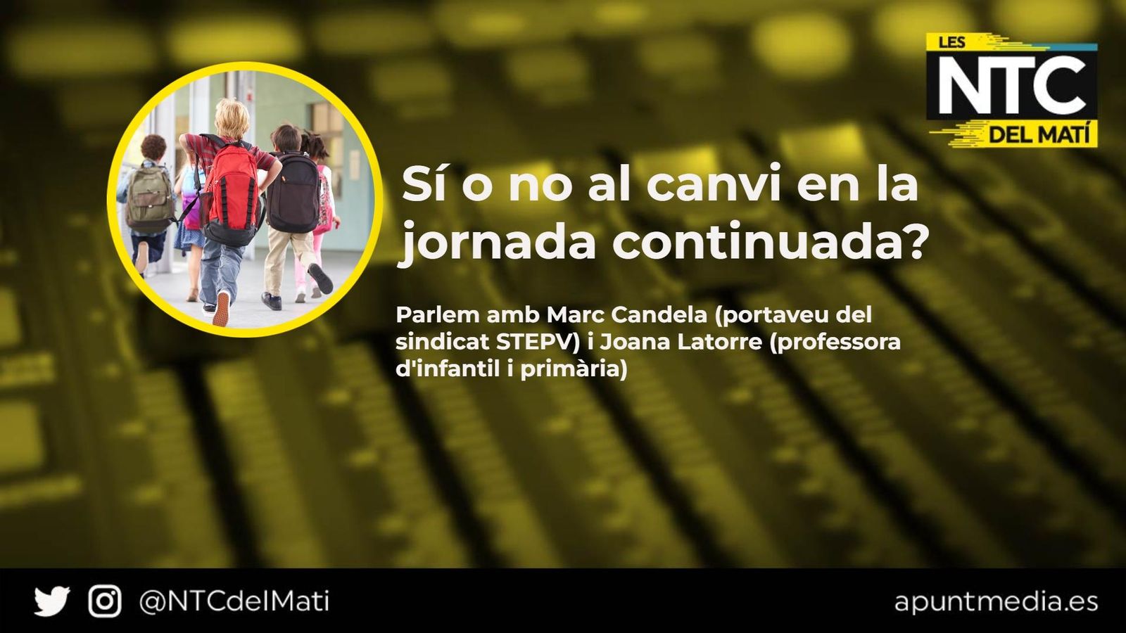 Segueix l'entrevista a Marc Candela (STEPV) i la mestra Juana Latorre a favor i en contra del canvi de jornada