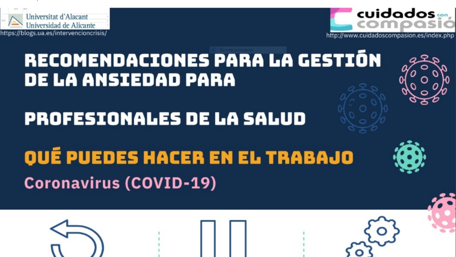 Portada del document amb recomanacions per a l'ansietat de la UA