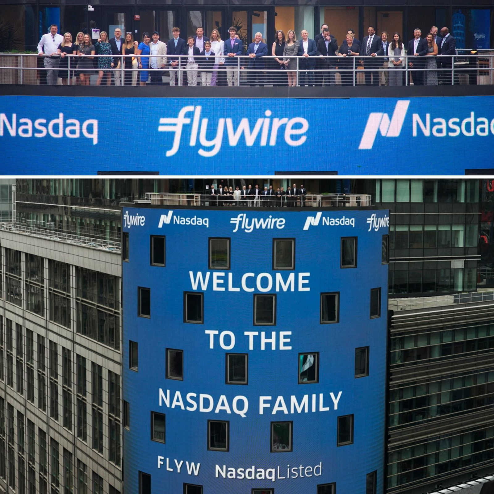 Treballadors de Flywire al mercat Nasdaq