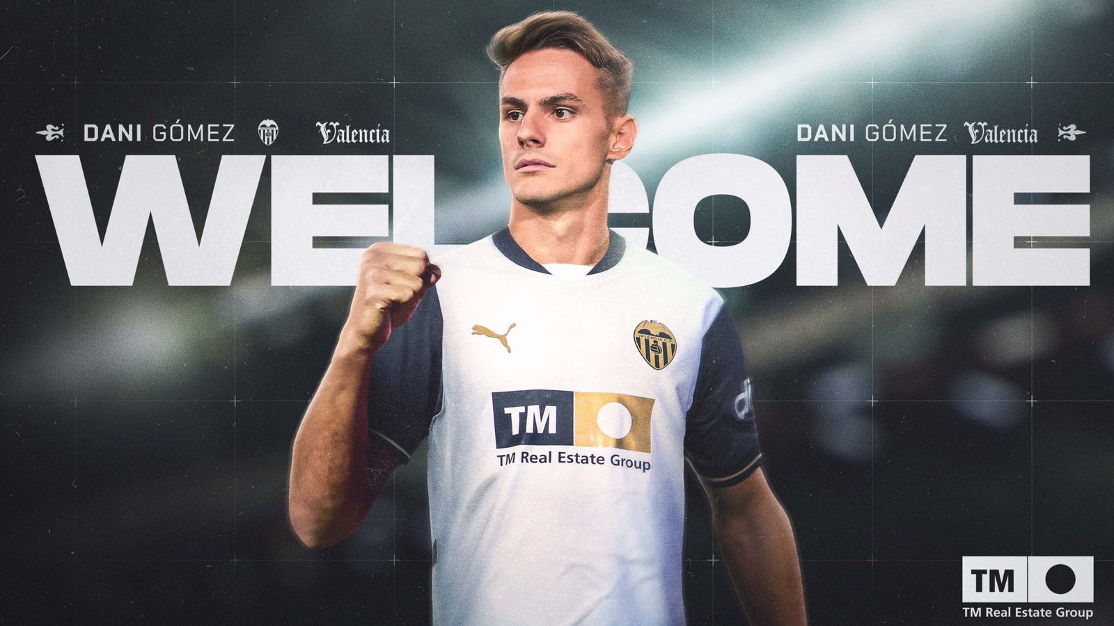 Dani Gómez, amb la camiseta del València