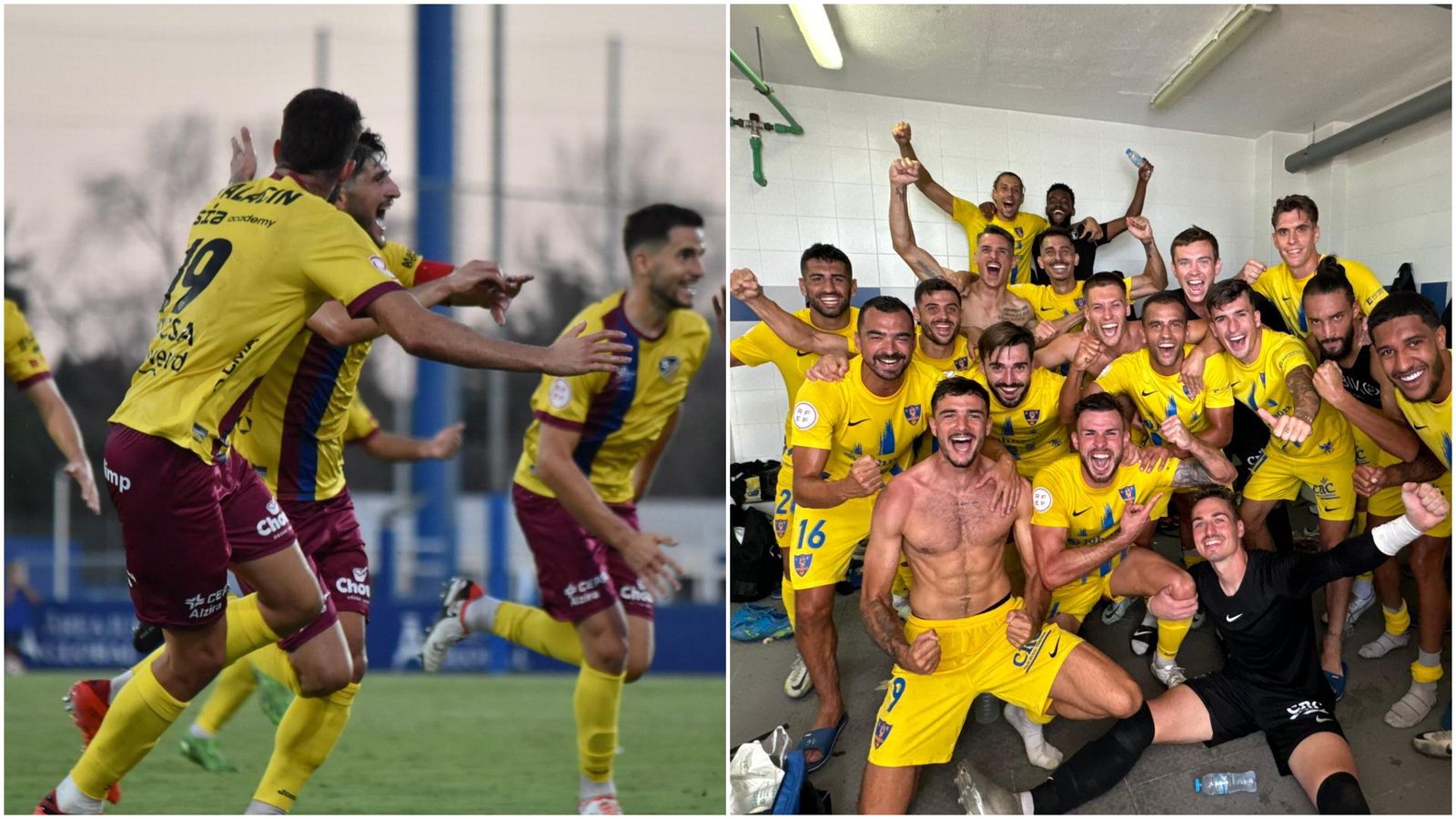 Els jugadors de l'Alzira i l'Oriola celebren el triomf