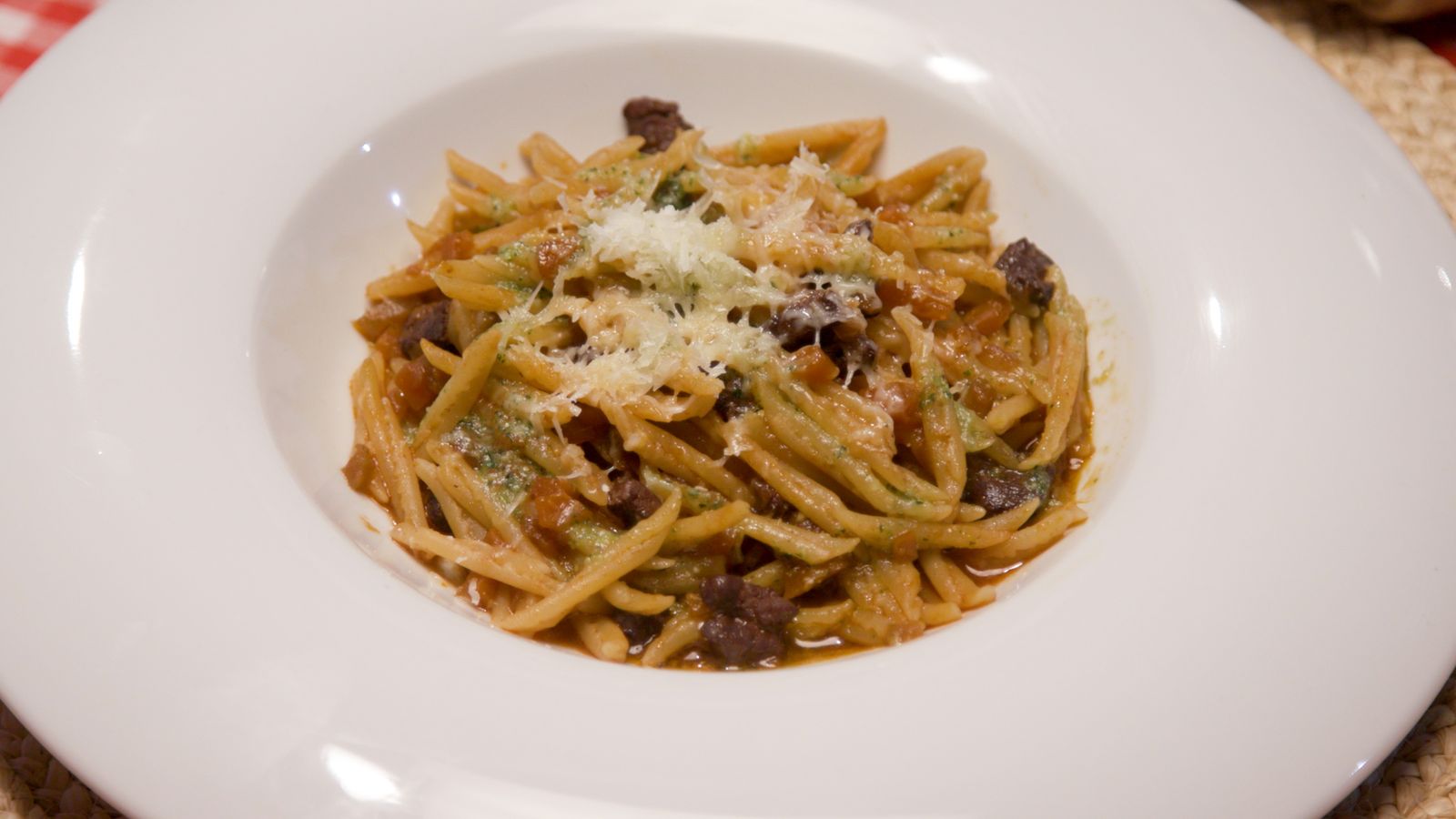 Trofie tocco e pesto