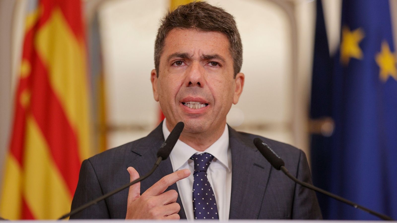 Imatge d'arxiu de la declaració institucional del president de la Generalitat, Carlos Mazón