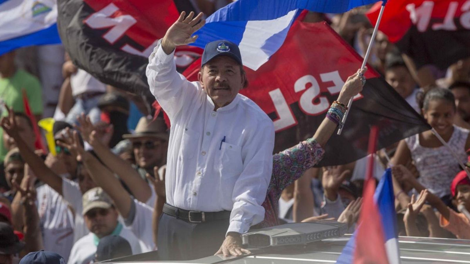 Daniel Ortega durant l'acte de commemoració de la revolució sandinista