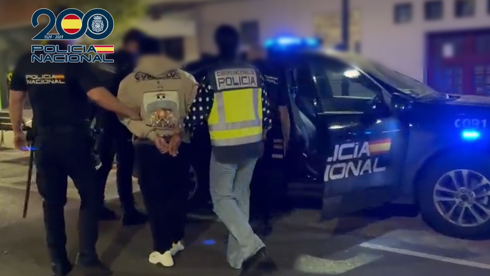 Imatge del moment de la detenció per la Policia Nacional